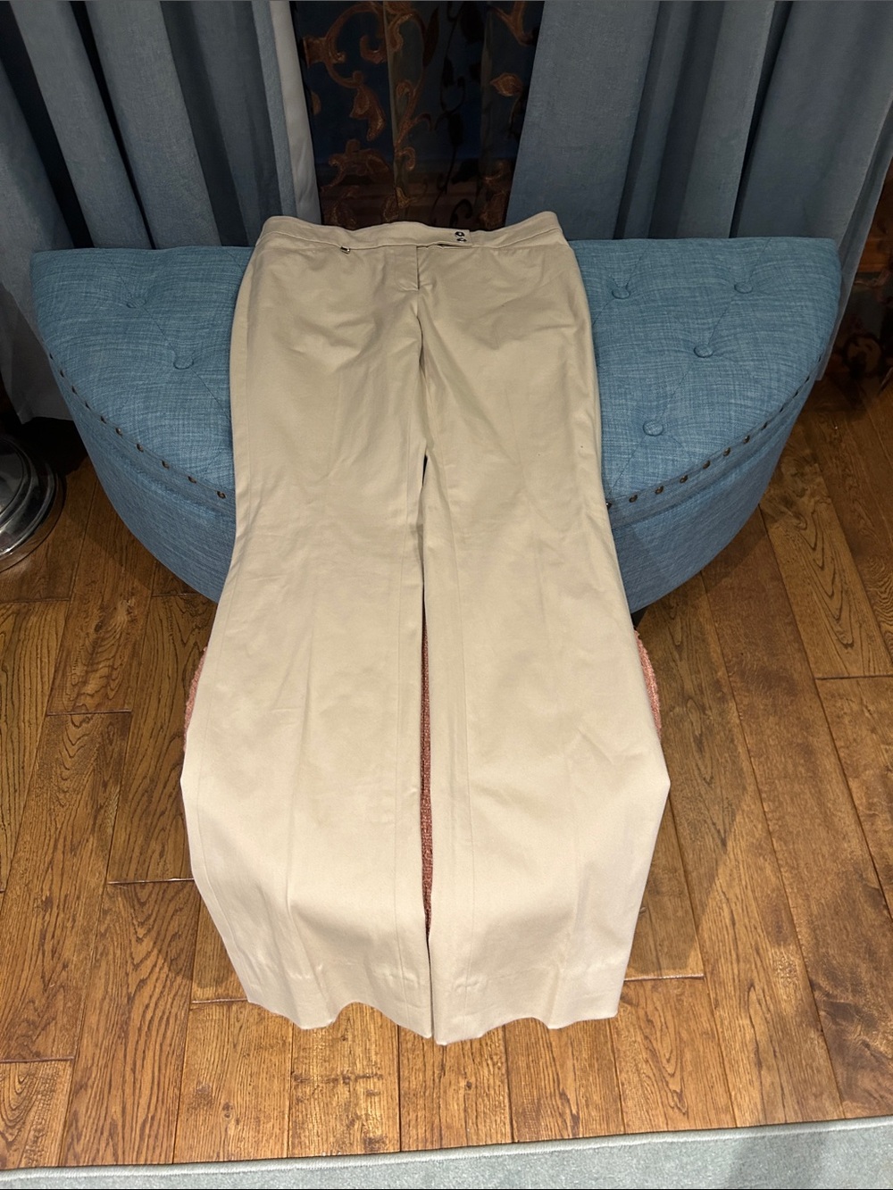 White House Black Market Beige Boot-Cut Trousers